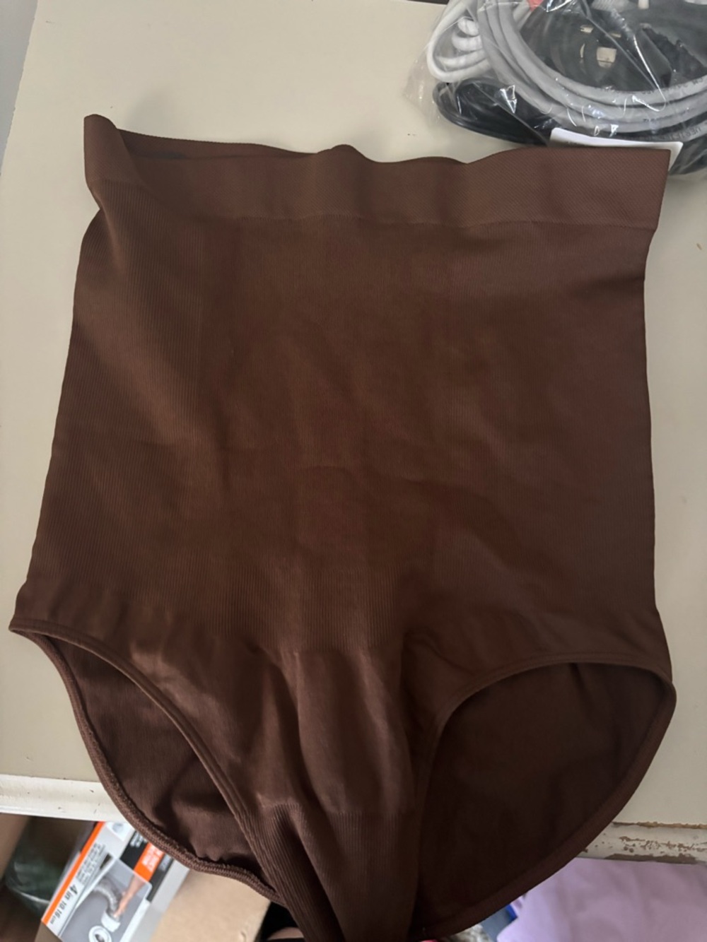 High-Waist Shaping Briefs in Rich Brown